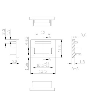 TAPA PERFIL ALUMINIO EMP. 2000*35*11mm